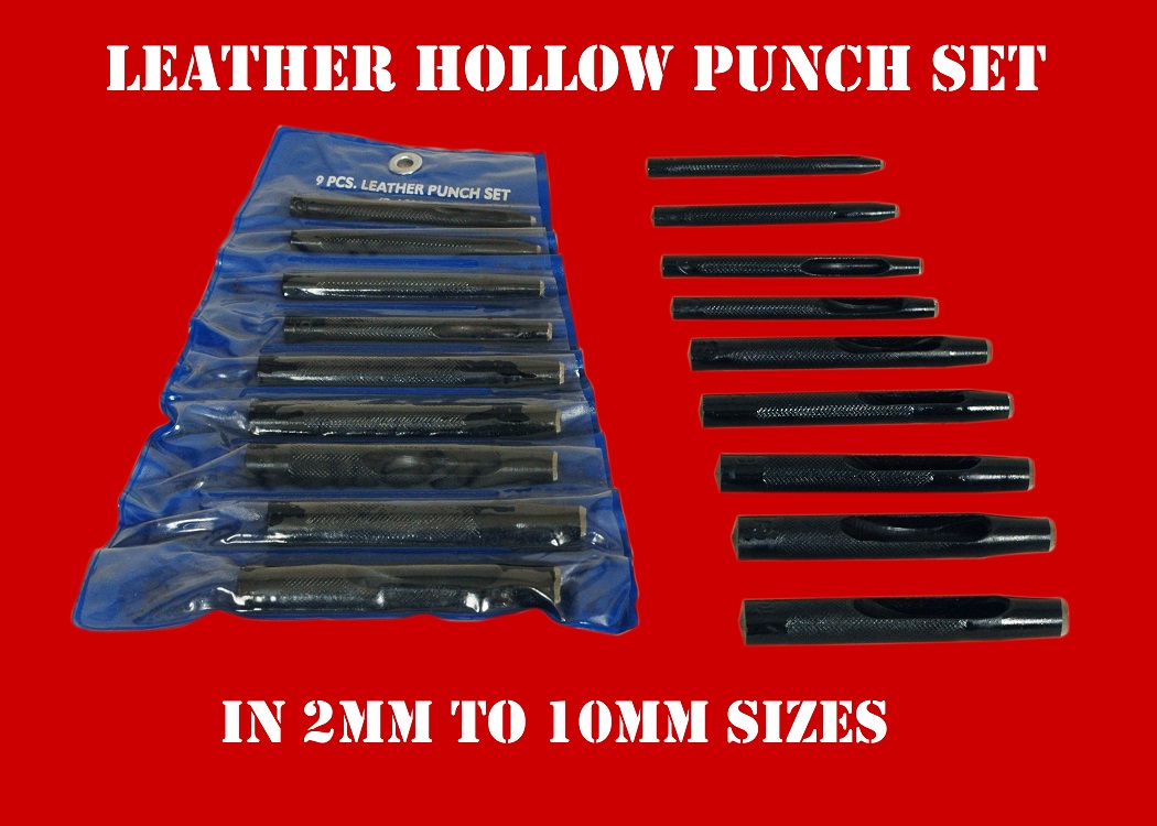 10 Pieces Leather Hole Punch Set - Belt Punch - Round Shape Hallow