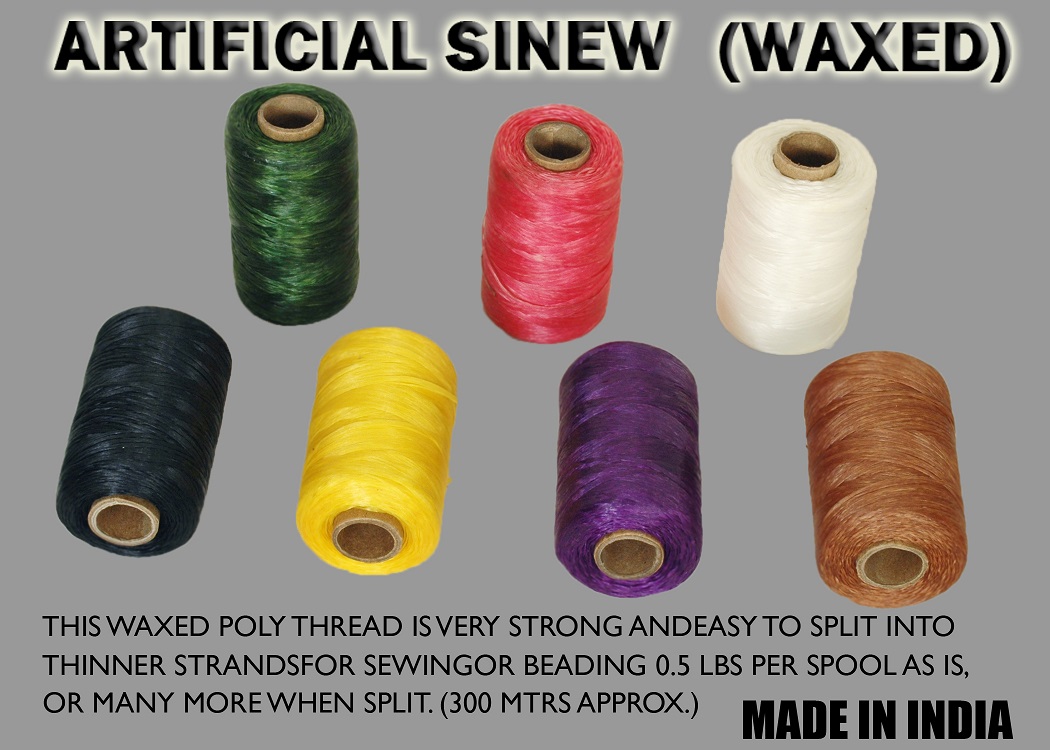 1 Single Spool Yellow Sinew Waxed Beading Craft Poly Thread